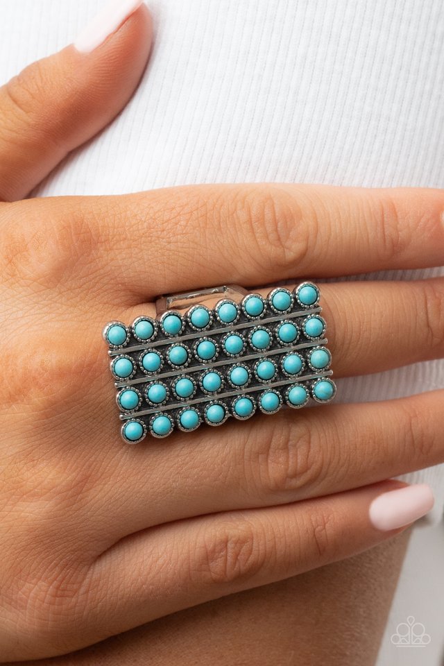 ​Pack Your SADDLEBAGS - Blue - Paparazzi Ring Image