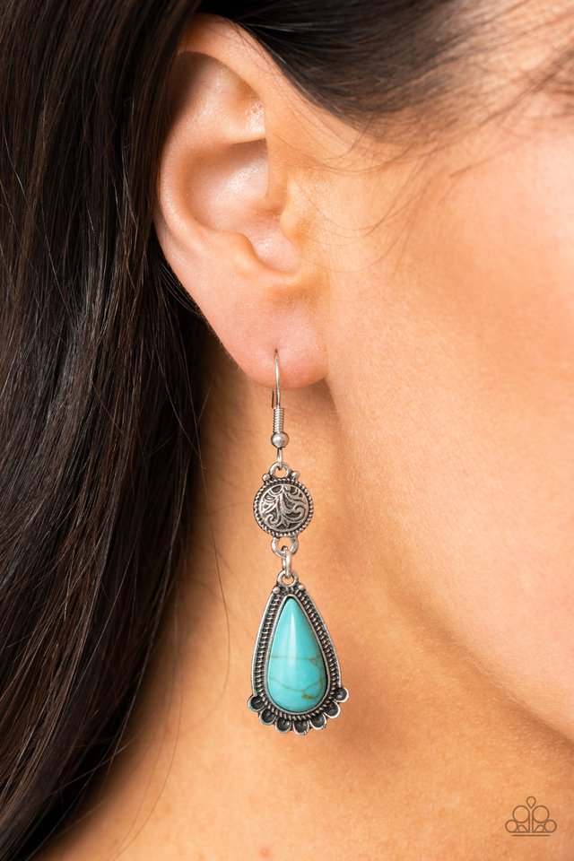 Montana Mountains - Blue - Paparazzi Earring Image