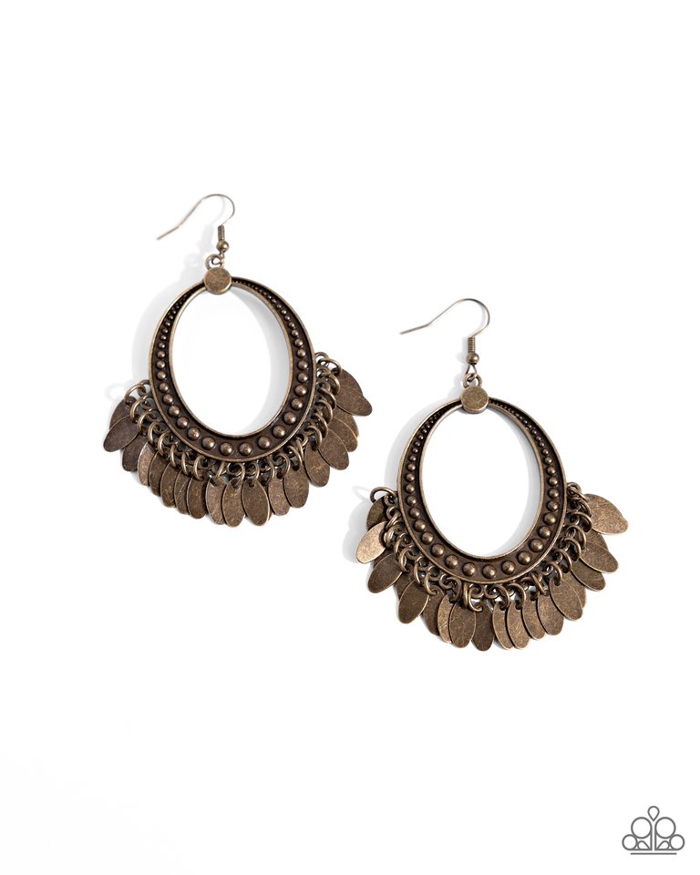 Homestead Hustle - Brass - Paparazzi Earring Image