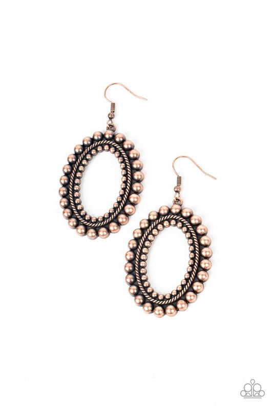 Homestead Hideaway - Copper - Paparazzi Earring Image