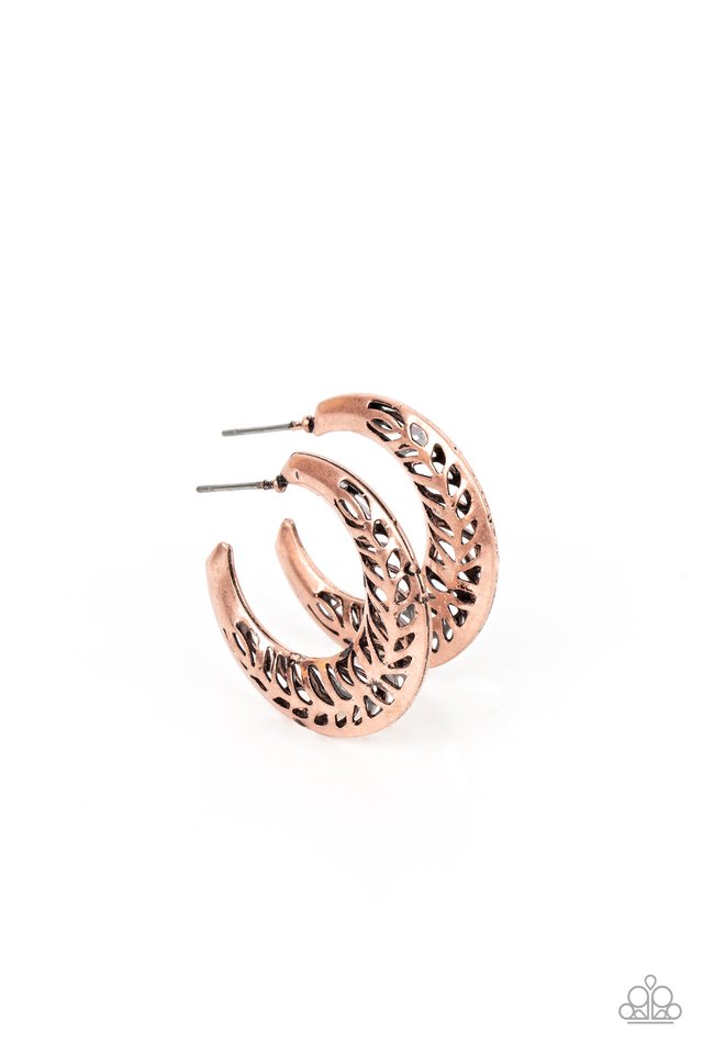 Wanderlust Wilderness - Copper - Paparazzi Earring Image