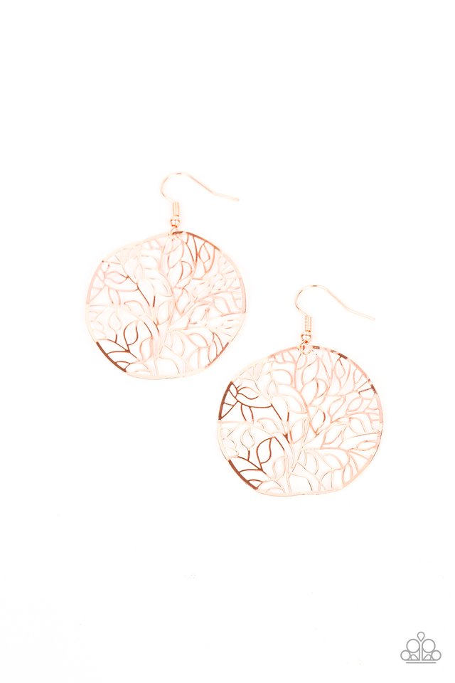 Autumn Harvest - Copper - Paparazzi Earring Image