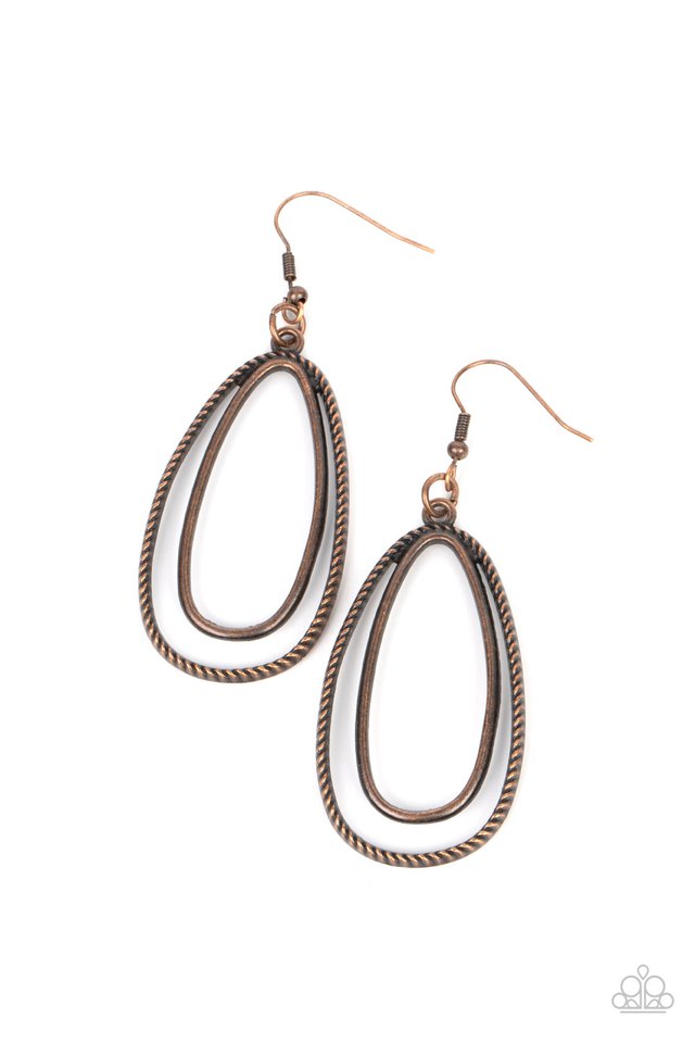 Lend Me Your Lasso - Copper - Paparazzi Earring Image