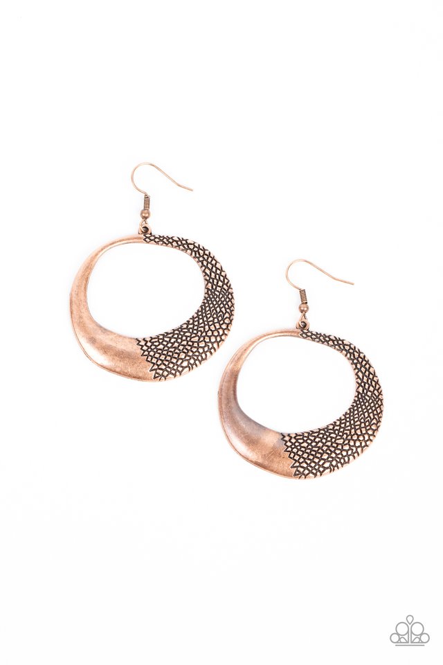 Downtown Jungle - Copper - Paparazzi Earring Image