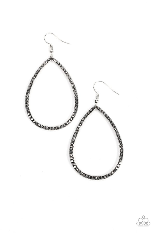 Black Tie Optional - Silver - Paparazzi Earring Image