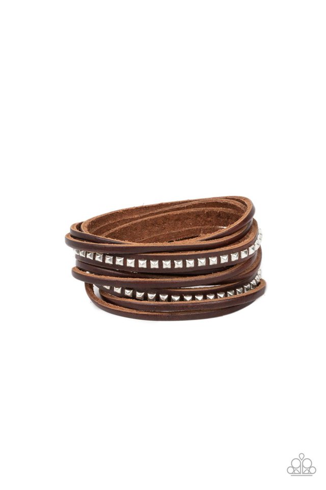 Studded Sensation - Brown - Paparazzi Bracelet Image