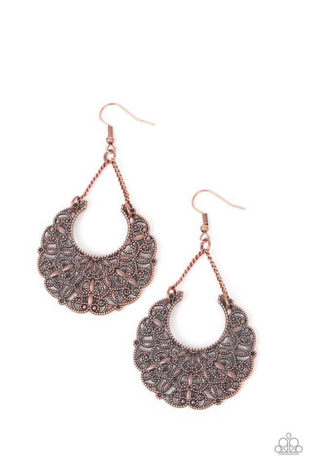 Country Cornucopia - Copper - Paparazzi Earring Image