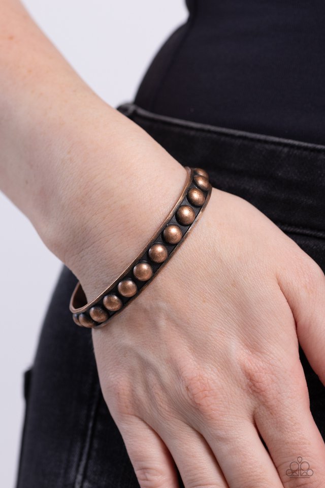 Clear as STUD - Copper - Paparazzi Bracelet Image