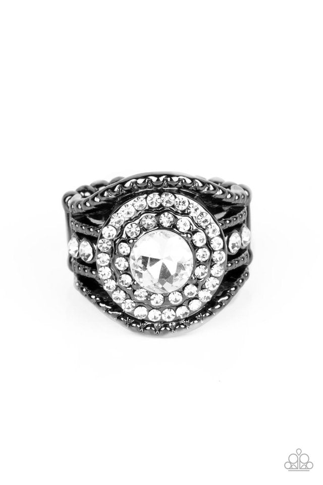 Understated Drama - Black - Paparazzi Ring Image