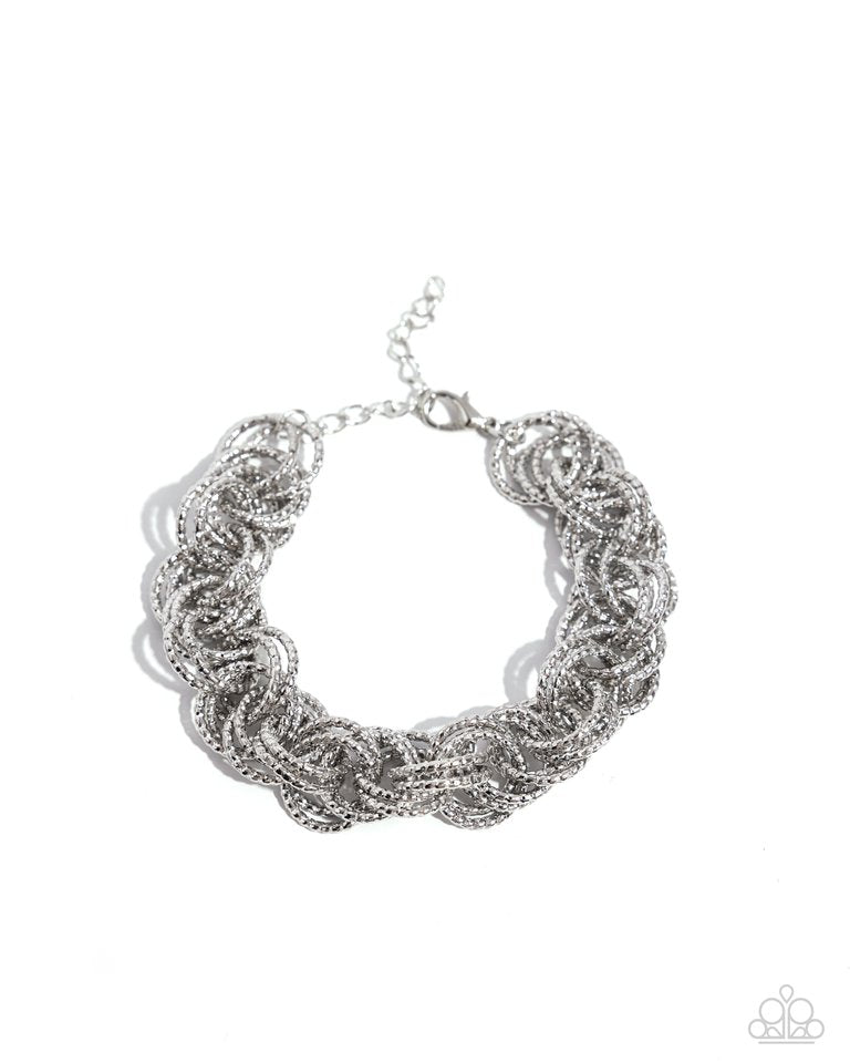 Audible Shimmer - Silver - Paparazzi Bracelet Image