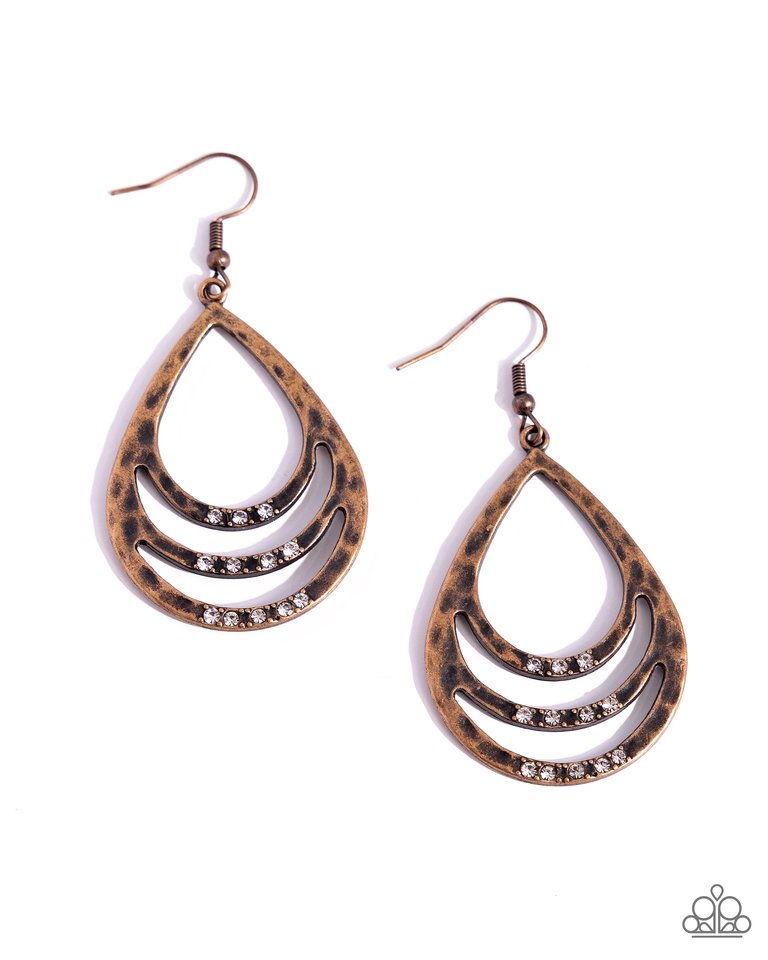 Sojourn Shimmer - Copper - Paparazzi Earring Image