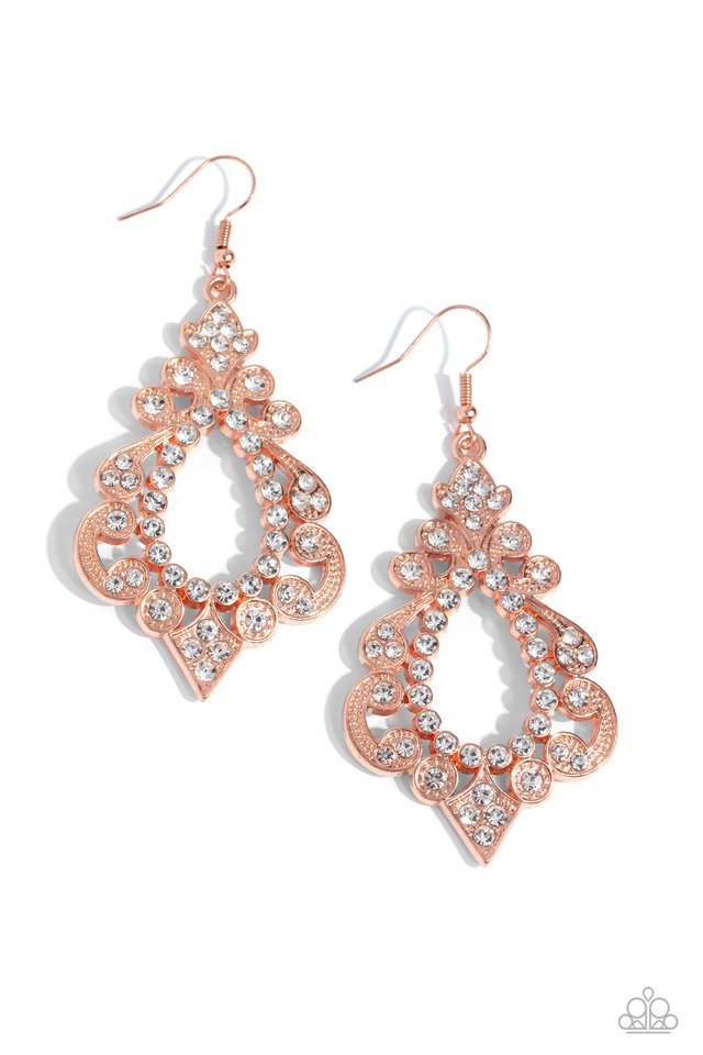 Fit for a DIVA - Copper - Paparazzi Earring Image