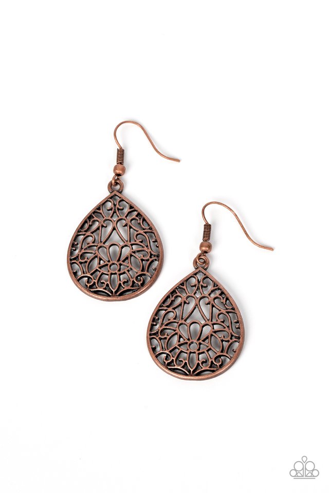 Valley Estate - Copper - Paparazzi Earring Image