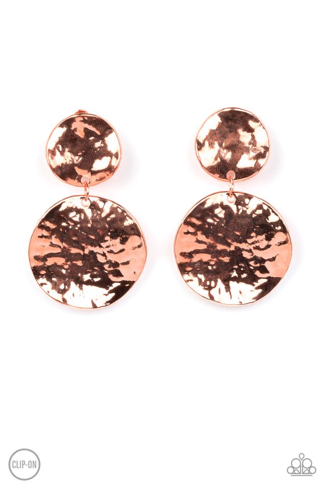 Rush Hour - Copper - Paparazzi Earring Image