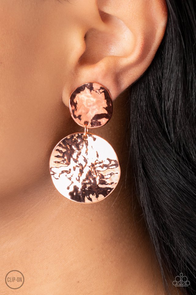 Rush Hour - Copper - Paparazzi Earring Image