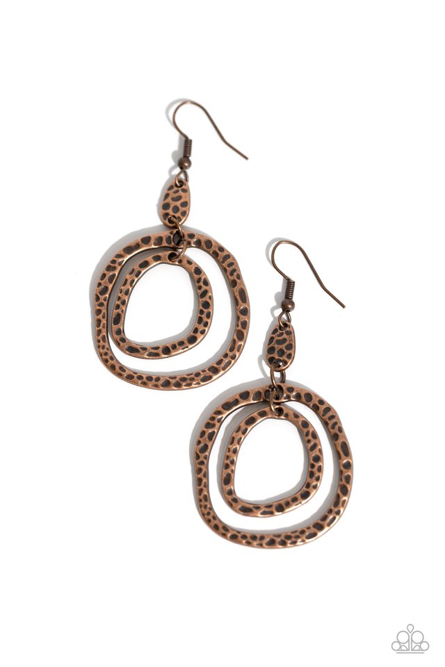 Scalding HAUTE - Copper - Paparazzi Earring Image