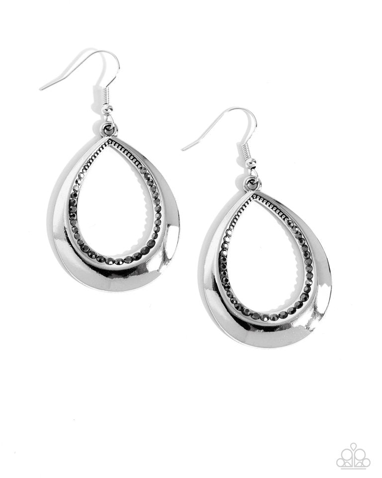 Inner Iridescence - Silver - Paparazzi Earring Image