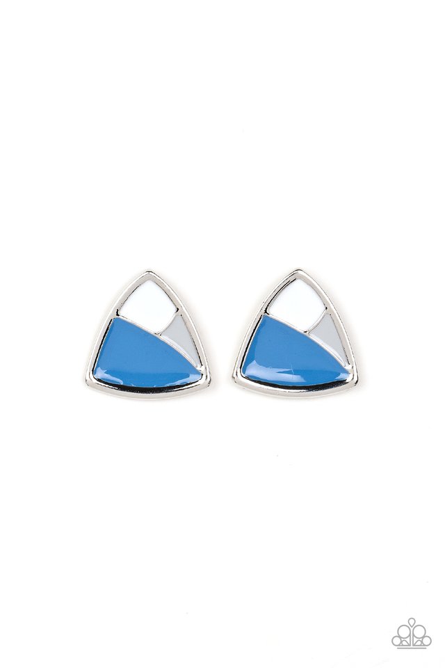 Kaleidoscopic Collision - Blue - Paparazzi Earring Image