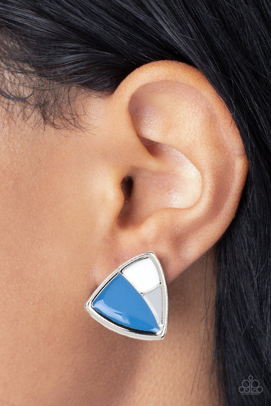 Kaleidoscopic Collision - Blue - Paparazzi Earring Image