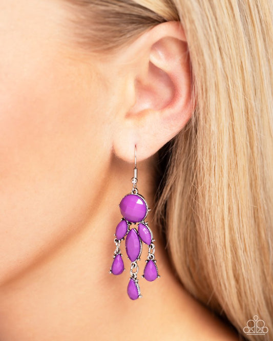 Summer Feeling - Purple - Paparazzi Earring Image
