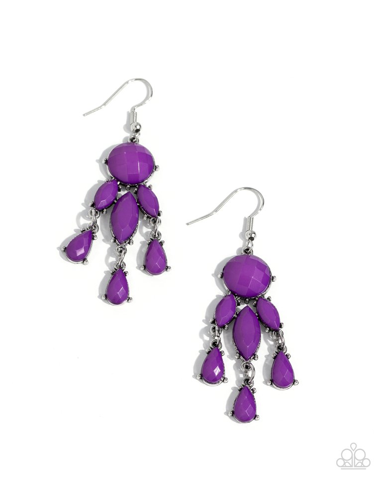 Summer Feeling - Purple - Paparazzi Earring Image