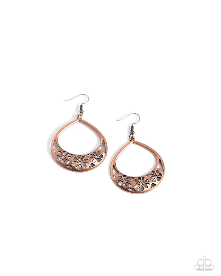 Island Ambrosia - Copper - Paparazzi Earring Image