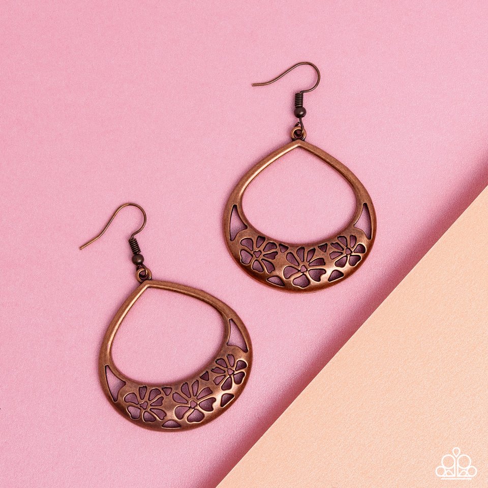 Island Ambrosia - Copper - Paparazzi Earring Image