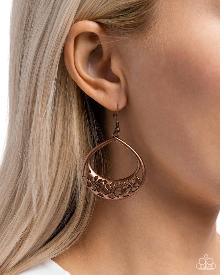 Island Ambrosia - Copper - Paparazzi Earring Image