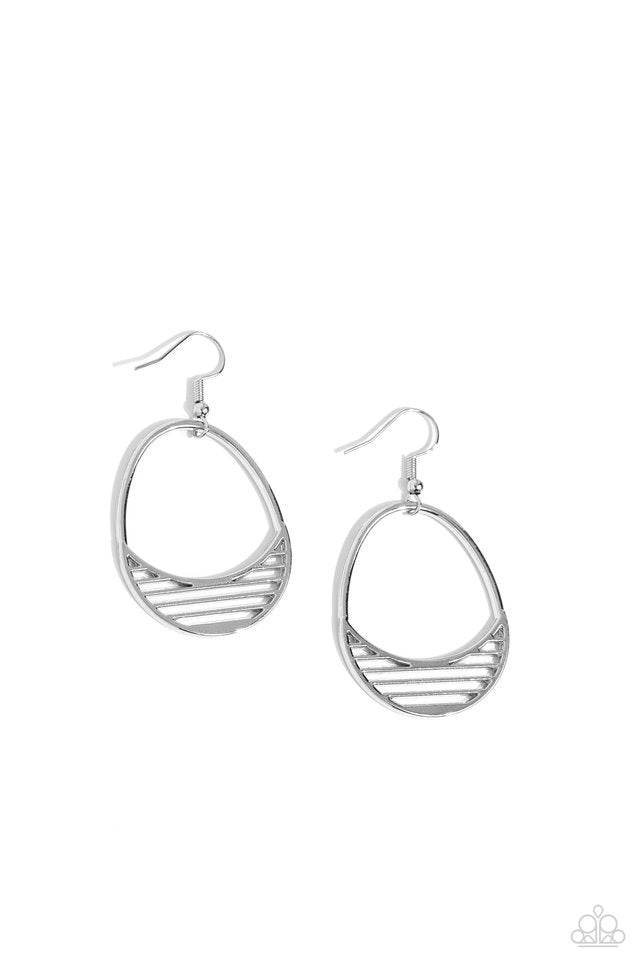 Segmented Shimmer - Silver - Paparazzi Earring Image