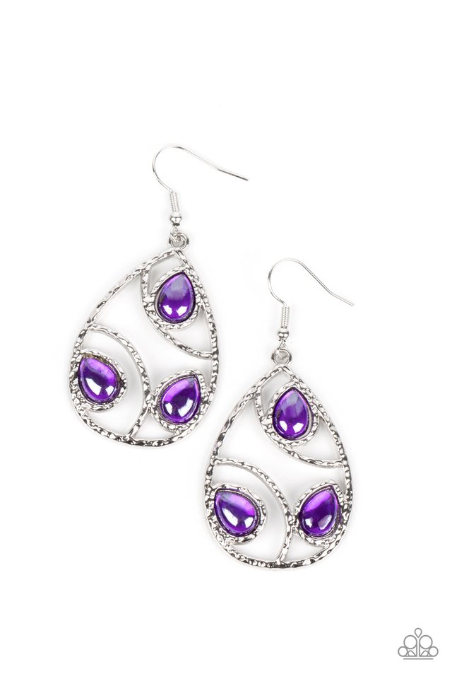 Send the BRIGHT Message - Purple - Paparazzi Earring Image