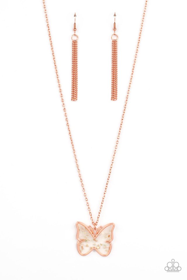 Gives Me Butterflies - Copper - Paparazzi Necklace Image