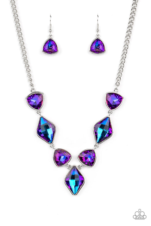 Paparazzi Necklace ~ Glittering Geometrics - Purple