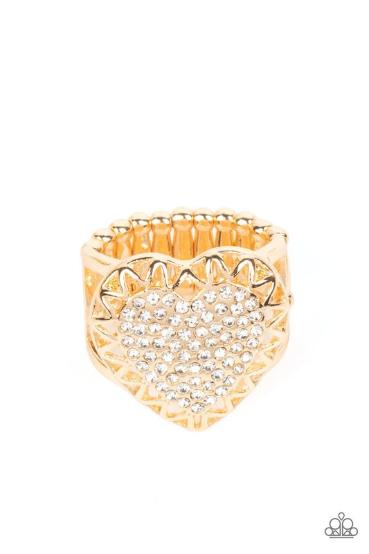 Romantic Escape - Gold - Paparazzi Ring Image