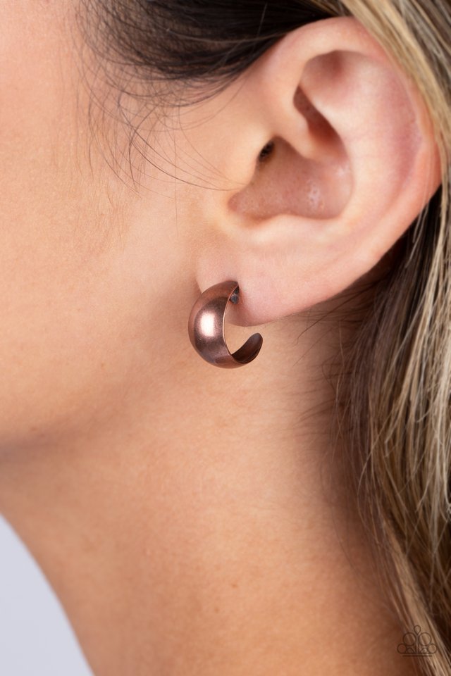 Burnished Beauty - Copper - Paparazzi Earring Image