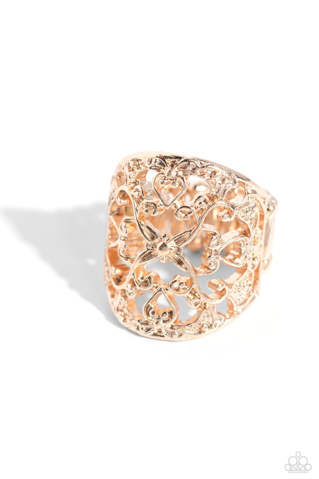 Transfixed Treasure - Rose Gold - Paparazzi Ring Image