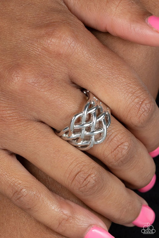 The One That KNOT Away - Silver - Paparazzi Ring Image