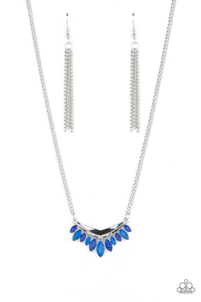 Flash of Fringe - Blue - Paparazzi Necklace Image