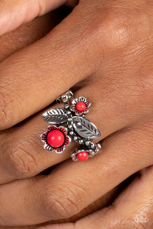 Wonderland Wildflower - Red - Paparazzi Ring Image