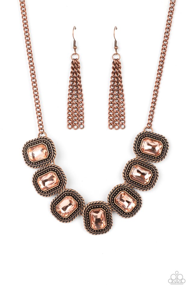 Iced Iron - Copper - Paparazzi Necklace Image