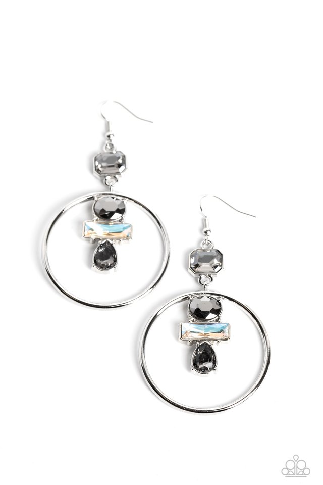 Geometric Glam - Silver - Paparazzi Earring Image