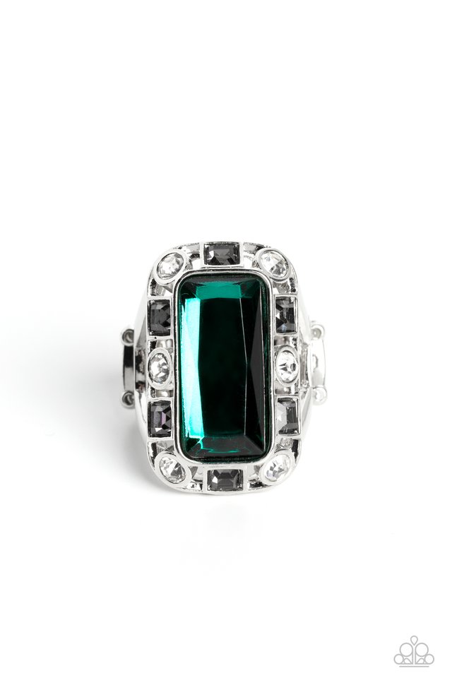 Radiant Rhinestones - Green - Paparazzi Ring Image