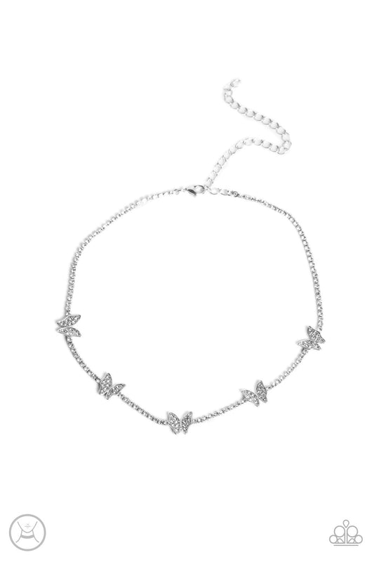 Paparazzi Necklace ~ Fluttering Fanatic - White