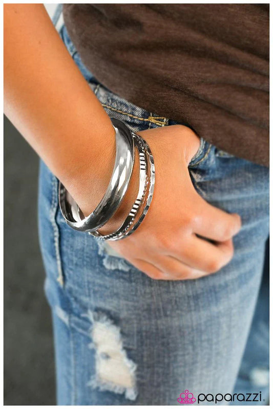 Paparazzi Bracelet ~ Metal Mania - Silver