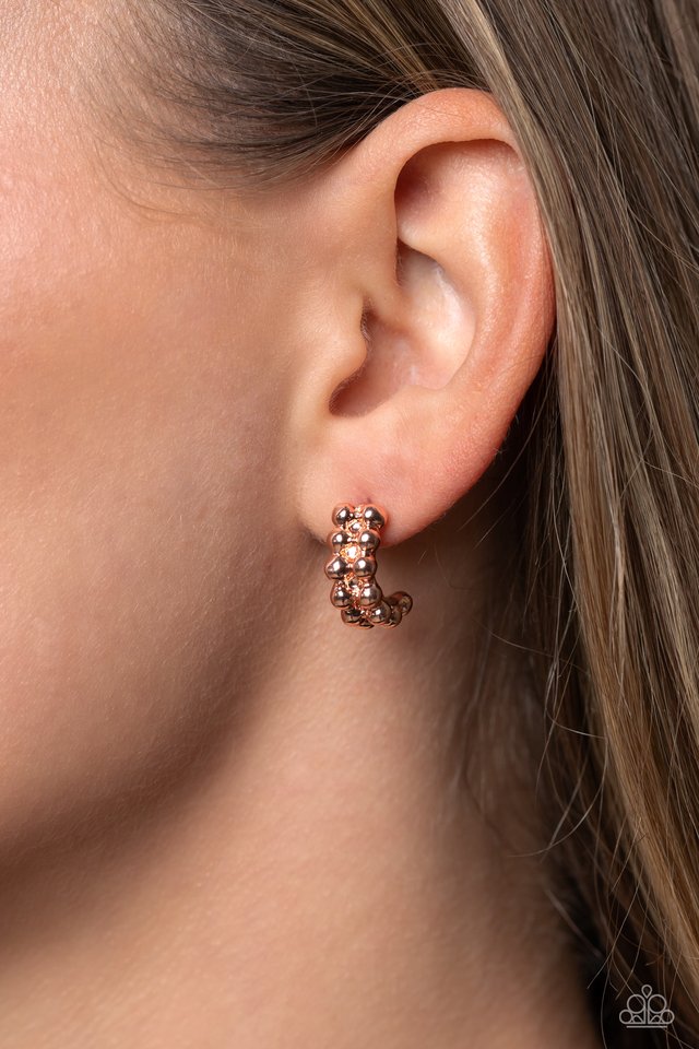 Bubbling Beauty - Copper - Paparazzi Earring Image