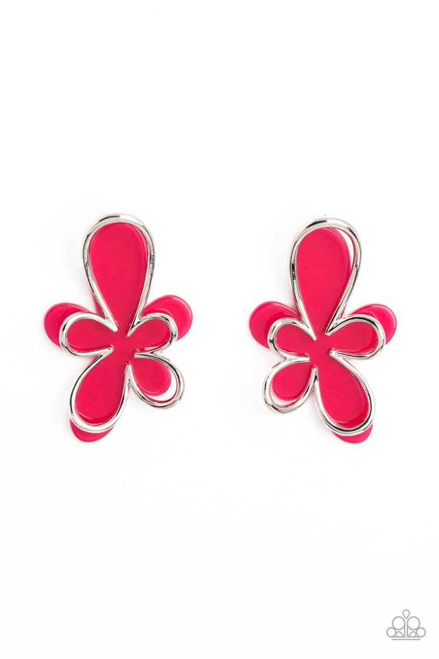 Glimmering Gardens - Pink - Paparazzi Earring Image