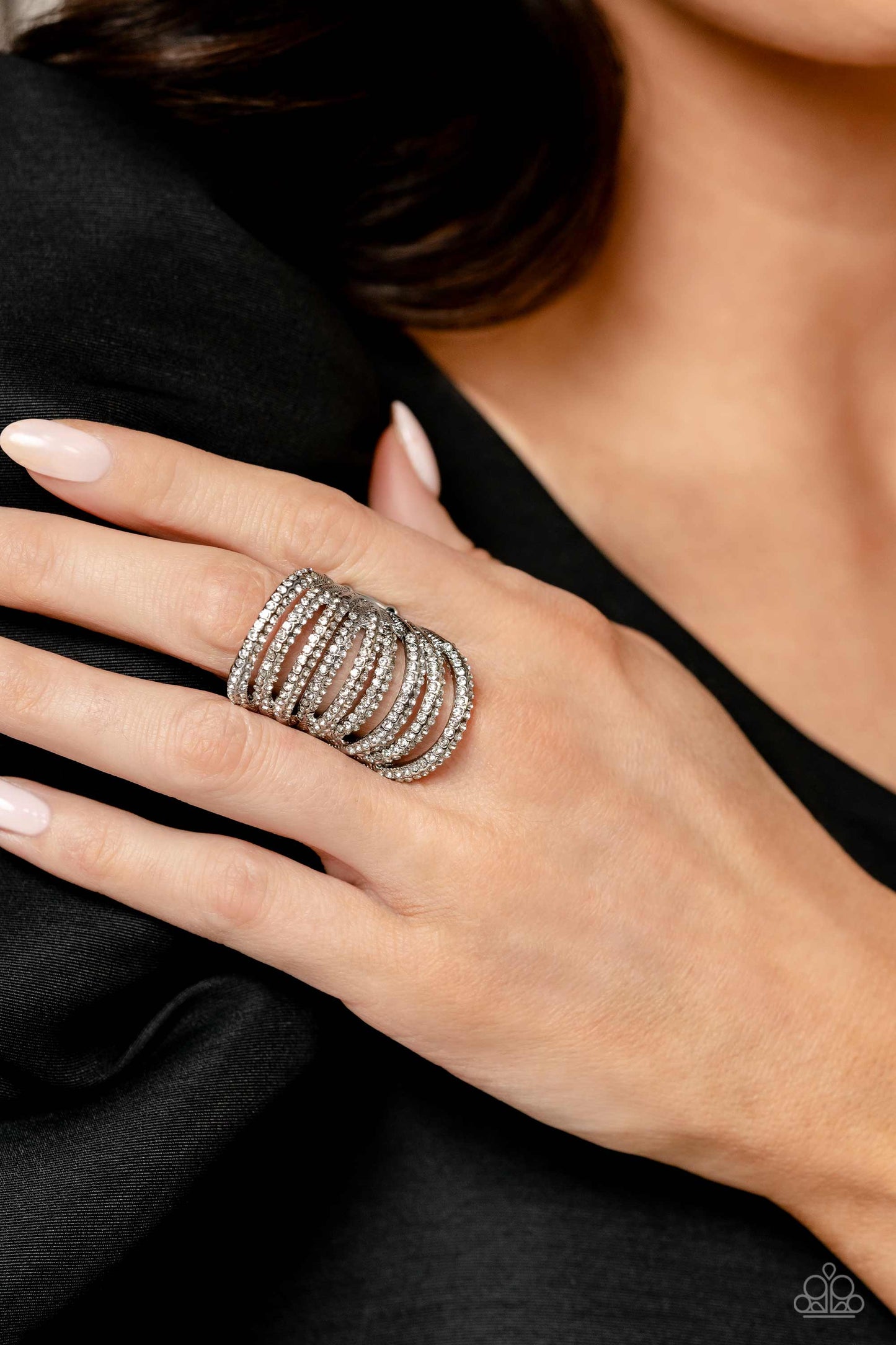 Paparazzi Ring ~ Rippling Rarity - White