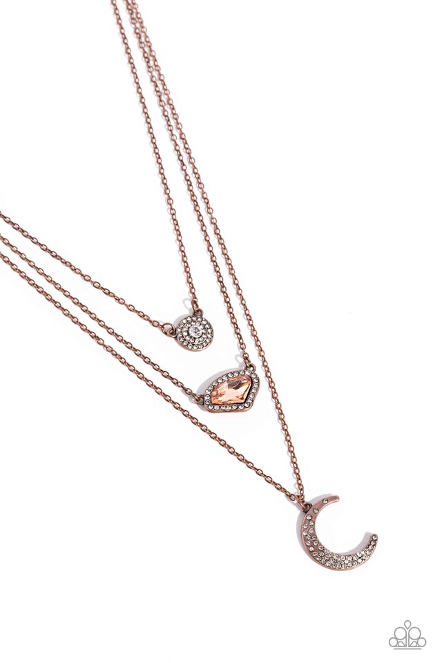 Lunar Lineup - Copper - Paparazzi Necklace Image