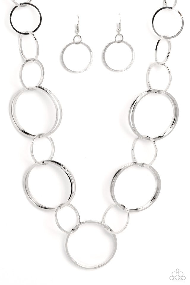 Shimmering Symphony - Silver - Paparazzi Necklace Image