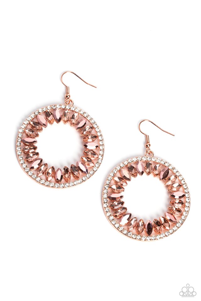 Wall Street Wreaths - Copper - Paparazzi Earring Image