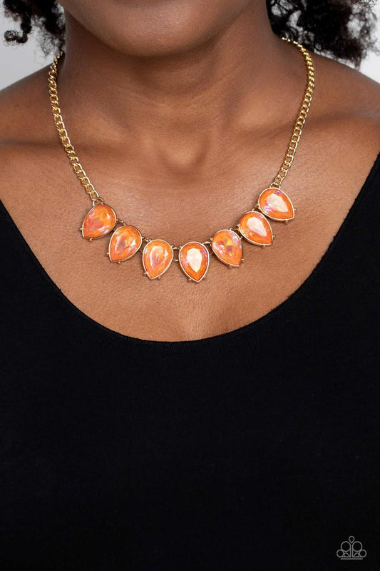 FLIRTY Dancing - Orange - Paparazzi Necklace Image
